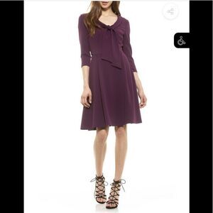 Alexia Admor Zoey purpke tie neck 3/4 sleeve dress